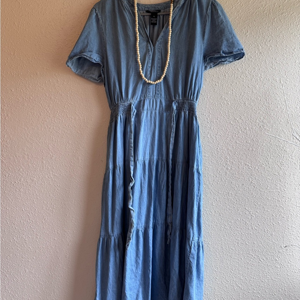 Boho Blue Denim Dress